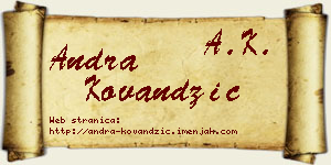 Andra Kovandžić vizit kartica